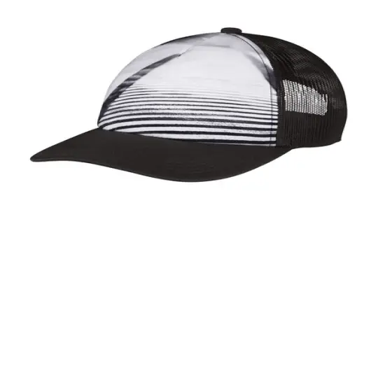 Port Authority&reg; Photo Real Snapback Trucker Cap Structured Mid Profile Polyester Sublimated Print City Street {1}