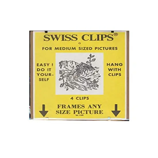 BC Imports Swiss Clips Metal Frame Clips for Medium Sized Pictures, 1 Set of 4 Clips {1}