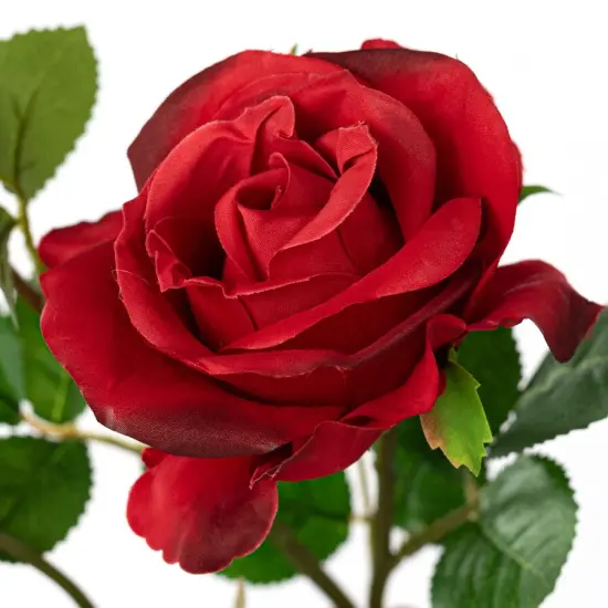 30" Red Rose Spray &ndash; Realistic Faux Floral Stem {2}