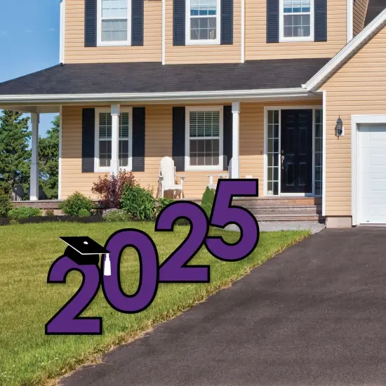 Big Dot of Happiness Purple 2025 Graduation Party Yard Signs - Outdoor Lawn Decorations - 2025 {3}