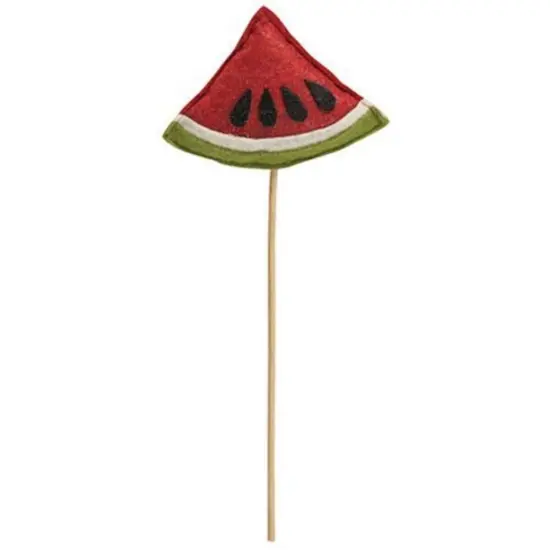 Wood and Felt Watermelon Slice Poke &ndash; 10.5 inches Summer Decor {1}