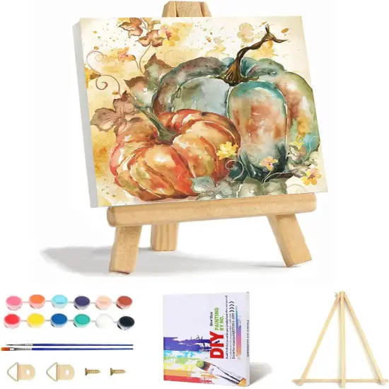 Fall Pumpkin Paint by Numbers Kit for Adults with Framed {1}