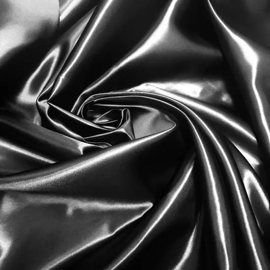 1 Yard Black Bridal Satin Fabric 58/60 Inch Wide Shiny Smooth Polyester for Gowns, Curtains & DIY Projects {1}