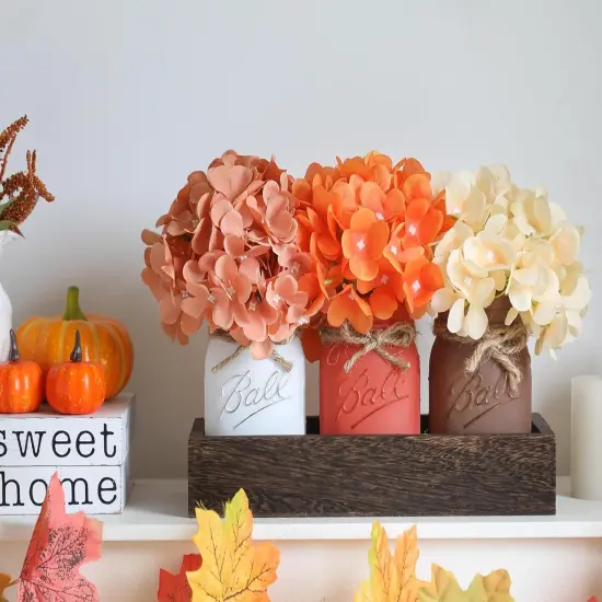 Fall Mason Jar Centerpiece for Table {5}