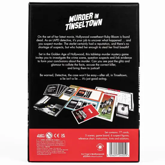 Professor Puzzle: Murder in Tinseltown - A Murder Mystery Game Set In Hollywood's Golden Age, Party Crime Solving Investigation, Ages 12+, 2-4 Players {3}