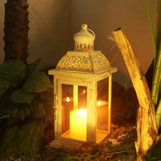Lantern Decorative Indoor&Outdoor, 14.4'' Large Metal Candle Lanterns {2}