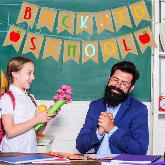 Back To School Burlap Banner {5}