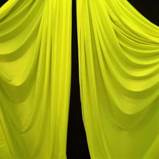 1 Yard Neon Yellow Tricot Fabric Low Stretch Polyester For Aerial Use Backdrops Crafts 108&Prime;-120&Prime; width {2}