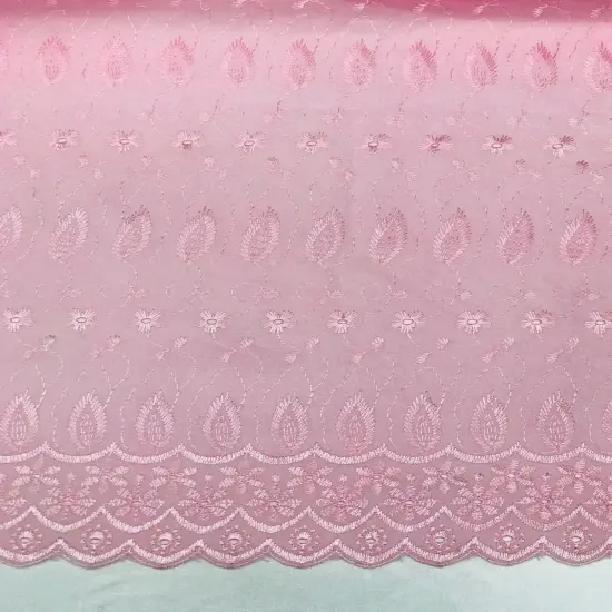 1 Yard Pink Medium Eyelet Fabric with Double Border and Soft Touch 41/42 Inches Wide {1}