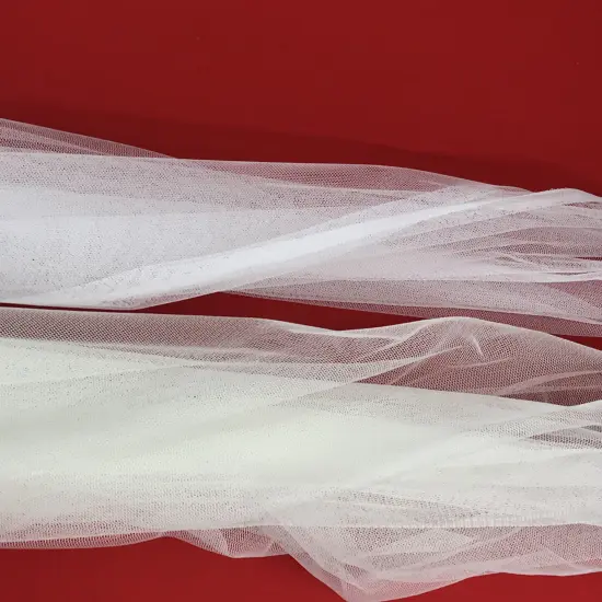 1 Yard Ivory English Net Mesh Fabric 100% Polyester Sheer 2-Way Stretch 59/60 Inch Width {5}