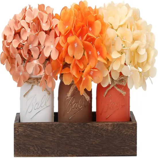 Fall Mason Jar Centerpiece for Table {1}