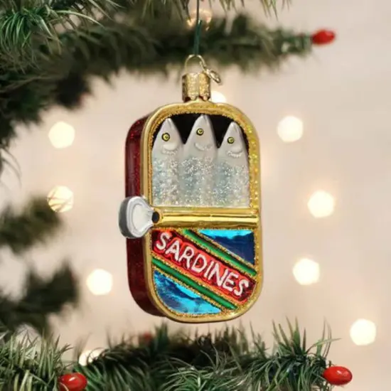 Old World Christmas 3.75 In Can Of Sardines Christmas Tree Ornament , Ornament Fish Sandwich Anchovy Multicolored {3}