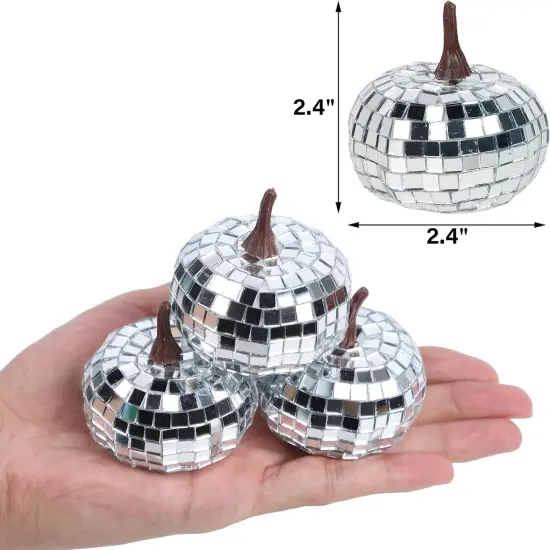 12 Pack Silver Pumpkin Fall Decor {3}