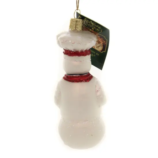 Old World Christmas 4.75 In Snowman Chef Tree Ornament , Recipe Celebrate White {2}