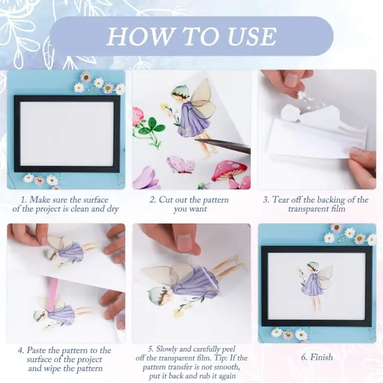 Sheets Vintage Wildflower Butterfly Rub on Transfers for Furniture {3}