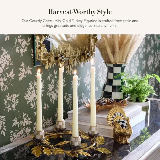 Courtly Check Mini Gold Turkey Figurine {2}