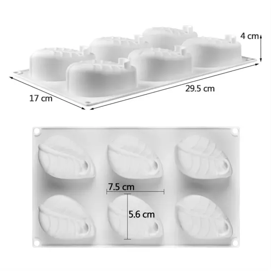 Leaf 6 Cavity Silicone Mold {2}