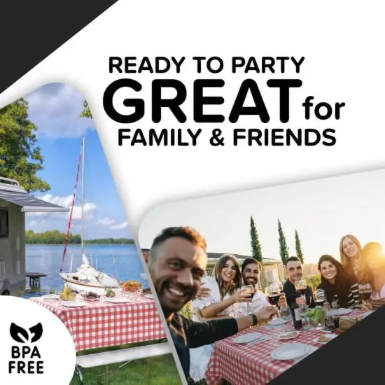 Exquisite Plastic Table Cover Roll &ndash; 40" x 100' Disposable Tablecloth Roll &ndash; Premium Thick 0.5 MIL Plastic Banquet Roll &ndash; Party Table Cover Roll for Events & Catering Red Gingham {3}