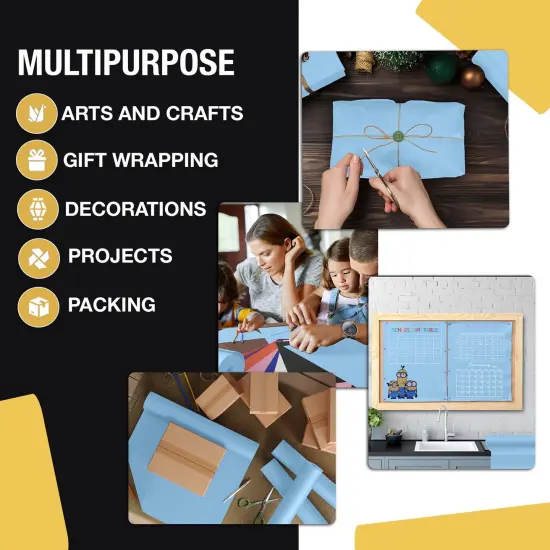 Kraft Paper Roll 17.75" X 1320" (110' Ft) Colored Paper Roll - Packing Paper Roll - Craft Supplies - Kraft Wrapping Paper Perfect as Shipping Paper Craft Paper Roll by Crown Display Light Blue {4}