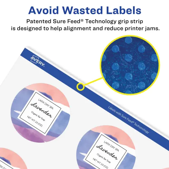 Avery Glossy Clear Round Labels with Sure Feed, 2.75" diameter {4}