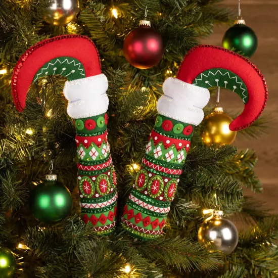 Bucilla Felt Dcor Applique Kit 6"x13"-Elf Legs Tree Pokes {4}