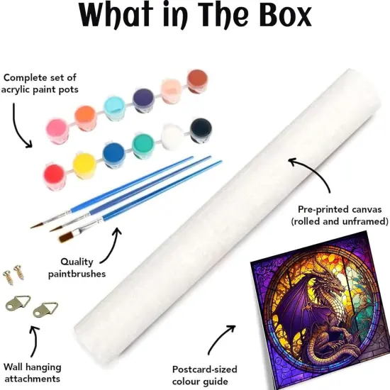 15.7x15.7inch - 4pcs Adult Paint by Number Kits(Dragon) {5}