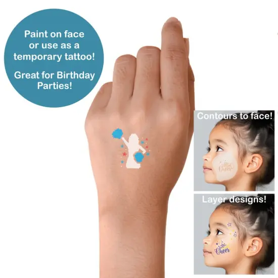 Cheerleading Face Painting Stencil Set | Perfect for Face Painting, Temporary Tattoos, Birthday Party | Designer Stencils | {3}