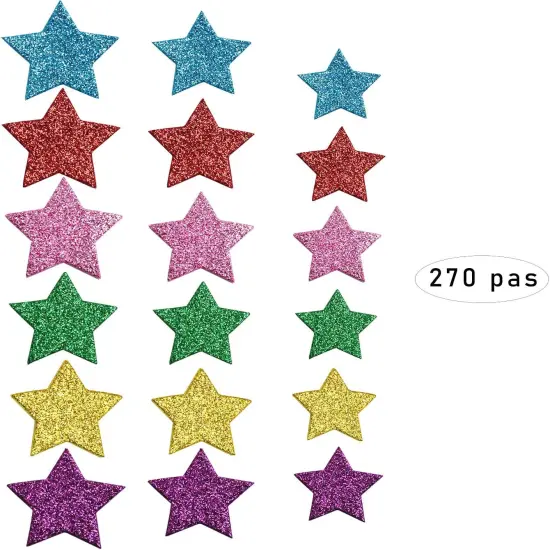 270PCS Self Adhesive Star Shaped Wall Stickers for Kid's Arts Craft Supplies {2}