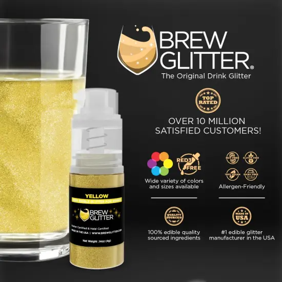 Yellow Edible Glitter Spray Pump | Brew Glitter&reg; {2}