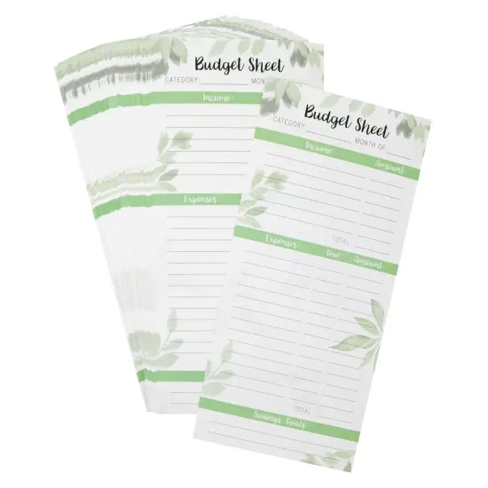 120 Pack Budget Planner Sheets for Cash Envelopes and A6 Binder, Expense Money Tracker (6.5 x 3.12 in) White {7}