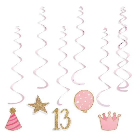 42 Piece Official Teenager Birthday Decorations for Girls 13th Birthday Party (Pink, White) {4}