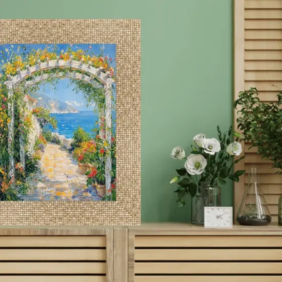 Wide Bright Gold Glitter Metallic Picture Frame - Modern Disco Retro 12x36 frame {5}