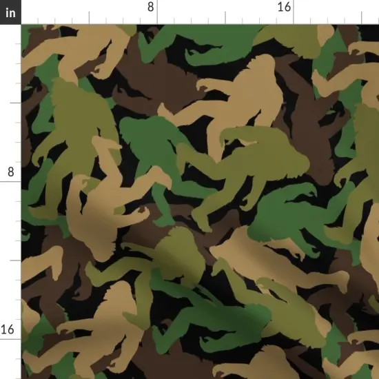 Various Fabrics by the Yard or Fat Quarter Bigfoot Camouflage Large Camo Sasquatch Big Custom Printed Fabric by Spoonflower {2}