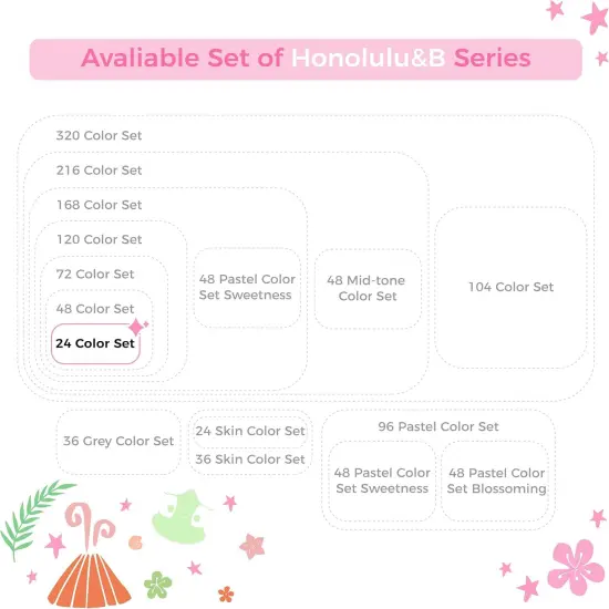 24 Basic Colors - Double Tipped Alcohol Based {5}