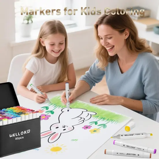80 Colors Dual Tip Permanent Art Markers {4}