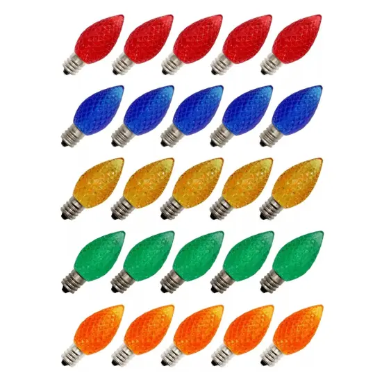 Kitcheniva C7 Faceted LED Replacement Christmas Light Bulbs 0.7W 25 Pcs {1}