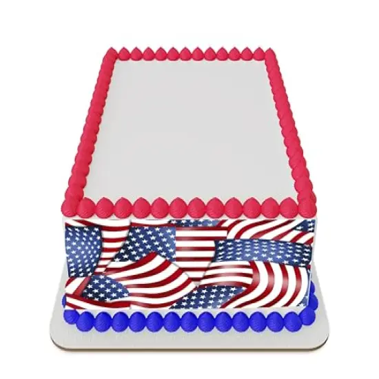 Ammerican Flags Collage cake border 3 Strips 2.5x10.5 inchs in size {1}