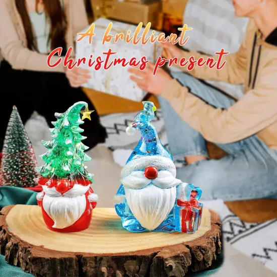 LET'S RESIN Christmas Gnomes Resin Molds, 2 Pcs Santa Gnomes Epoxy Resin Molds with Slouchy Hat Christmas Tree Gnome, Funny Silicone Molds for Epoxy Resin, Christmas Ornaments, Thanksgiving Gifts {5}