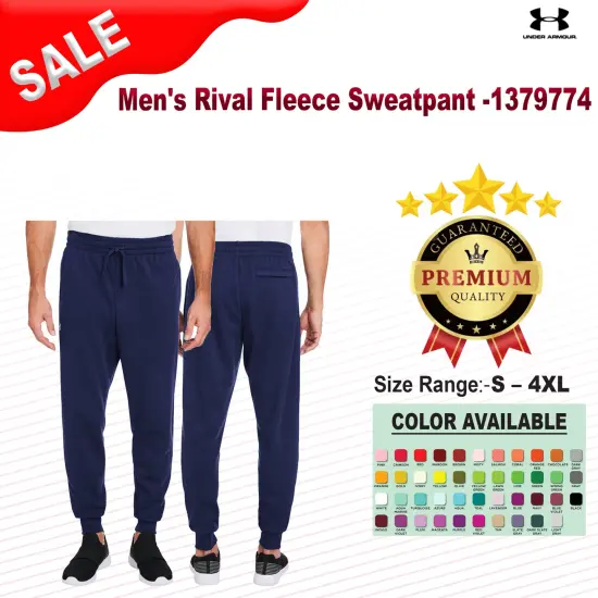 Under Armour&reg; Men's Rival Fleece Sweatpant Cs gr lh/ wh {2}
