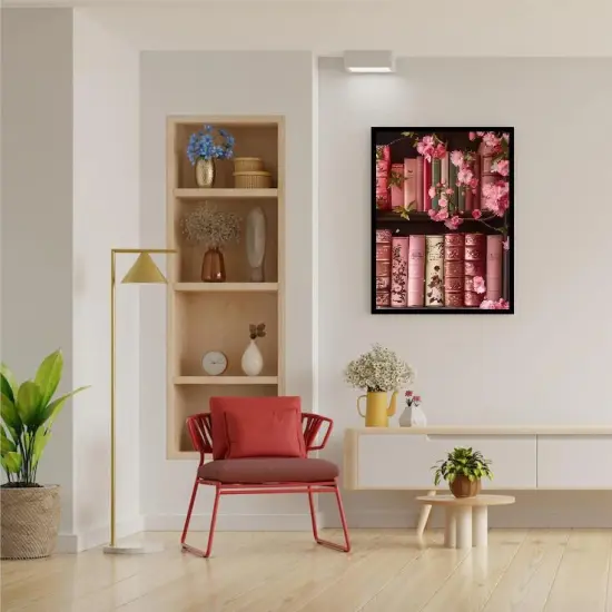 Bookshelf Flowers Diamond Art Painting Kits for Adults,Diamond Painting Kits for Beginners 5D Full Drill Diamond Dots,Gem Art Crafts for Adults Wall Decor 12x16inch {3}