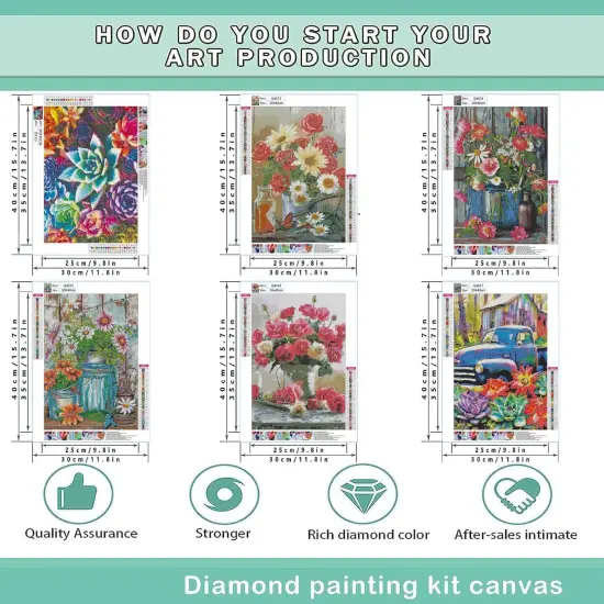 5D Diamond Painting Kits for Adults -Flower Diamond 11.8x15.7 Inches {2}