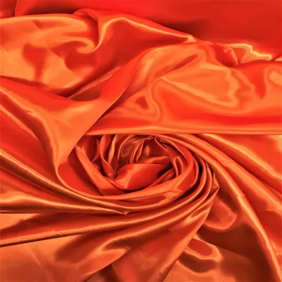 1 Yard Shiny Satin Backdrop Fabric Lightweight Polyester Drapery 5 feet wide x 8 feet high Orange {1}