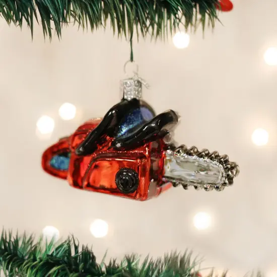 Old World Christmas 2.5 Inch Chain Saw Christmas Tree Ornament , Ornament Dyi Improvement Red {3}