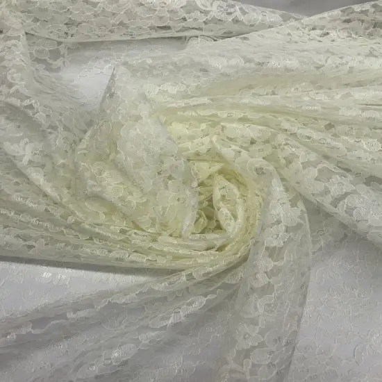 1 Yard Ivory Rachelle Lace Fabric Elegant Sheer Floral Lace for Bridal, Craft & D&eacute;cor 58&Prime;-60&Prime; Wide {2}