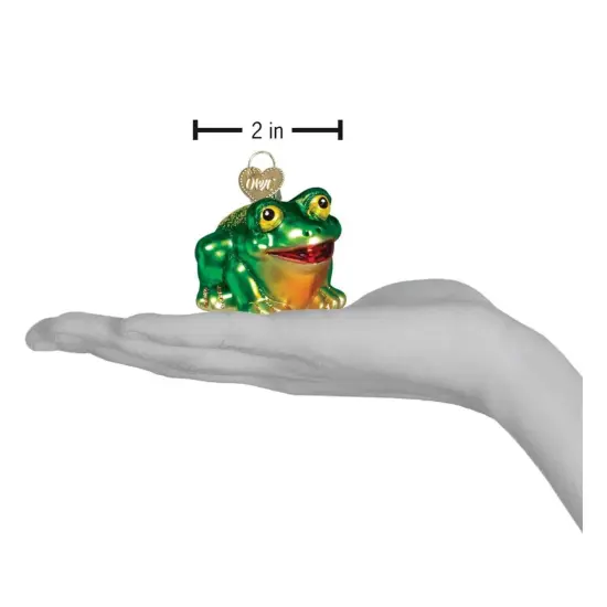 Old World Christmas 1.5 Inch Hop Along Christmas Tree Ornament , Ornament Wild LifeFrog Green {2}