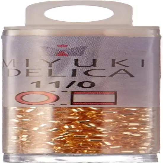 Miyuki DB042 7.2gm Delica Seed Beads, Size 11/0, Silver Lined Gold {1}