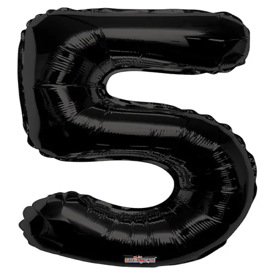 34" Numeral 5 Balloon - Black, 1ct {1}
