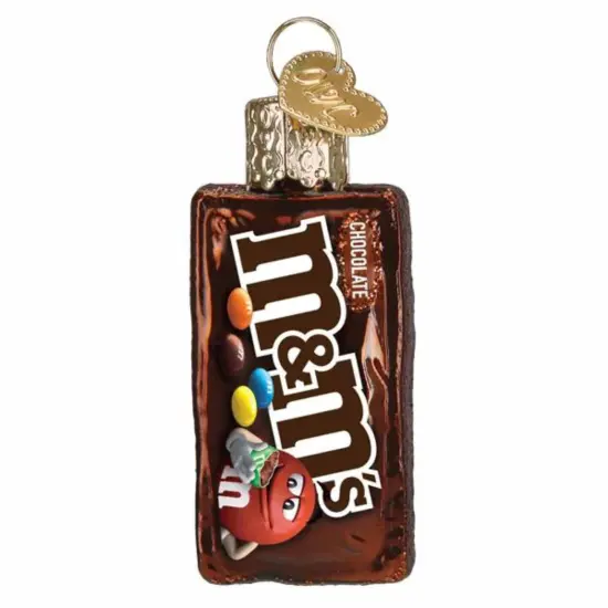 Old World Christmas 2.25 In Mini M&M's Bag Christmas Tree Ornament , Gumdrops Collection Candy Mars Brown {1}