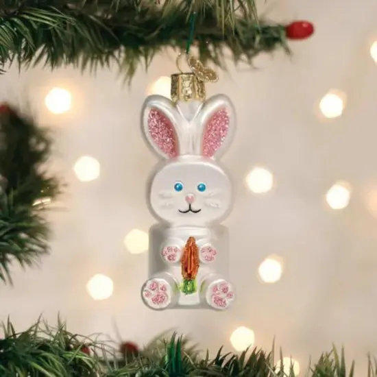 Old World Christmas 3.25 In Marshmallow Bunny Easter Tree Ornament , Ornament Spring Easter Sweets Confection White {3}