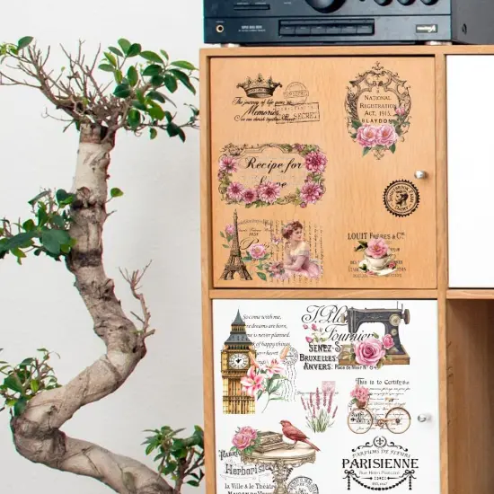 4 Sheets Flower Rub on Transfers for Crafts {5}